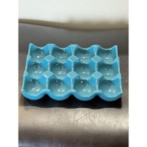 Ceramic 12‎ Count Egg Tray Beautiful Teal #1 RARE